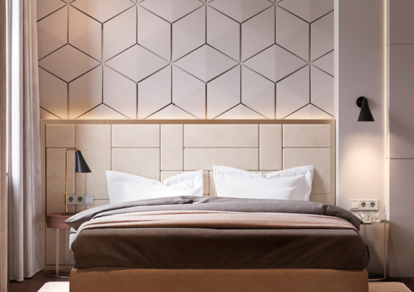 Kepala Tempat Tidur Berbentuk Geometris